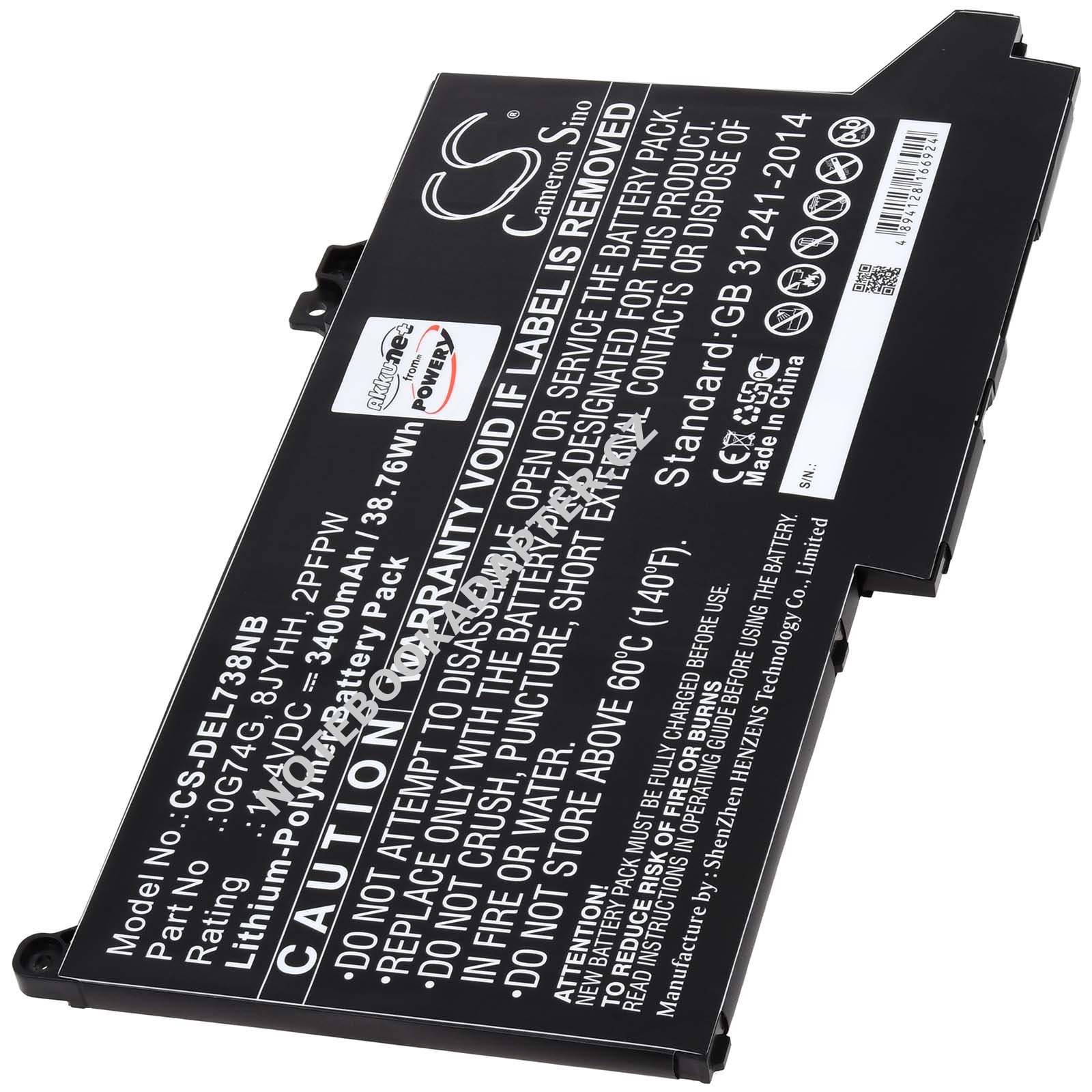 aku pro Dell N009L7280-D1526CN Laptop