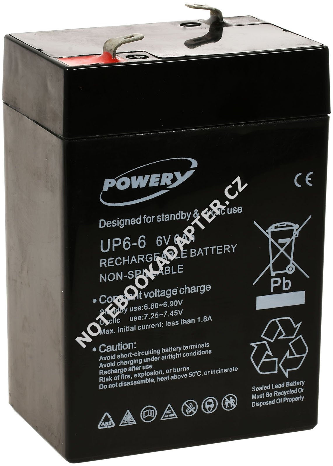 Powery náhradní aku 6V 6Ah nahrazuje Panasonic Typ LC-R064R5P originál